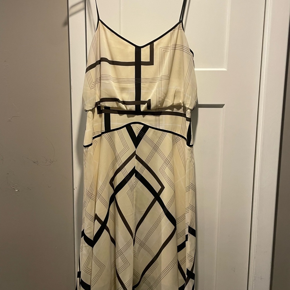 Banana Republic Black and Cream Maxi Dress